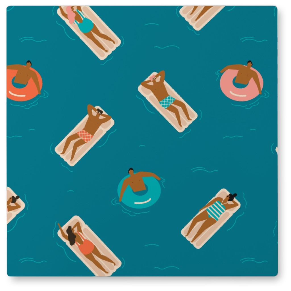 Summertime Photo Tile, Metal, 8x8, Blue, True Blue