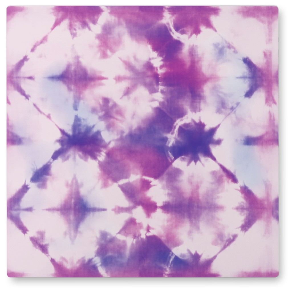 Tie-Dye - Purple and Pink Photo Tile, Metal, 8x8, Purple