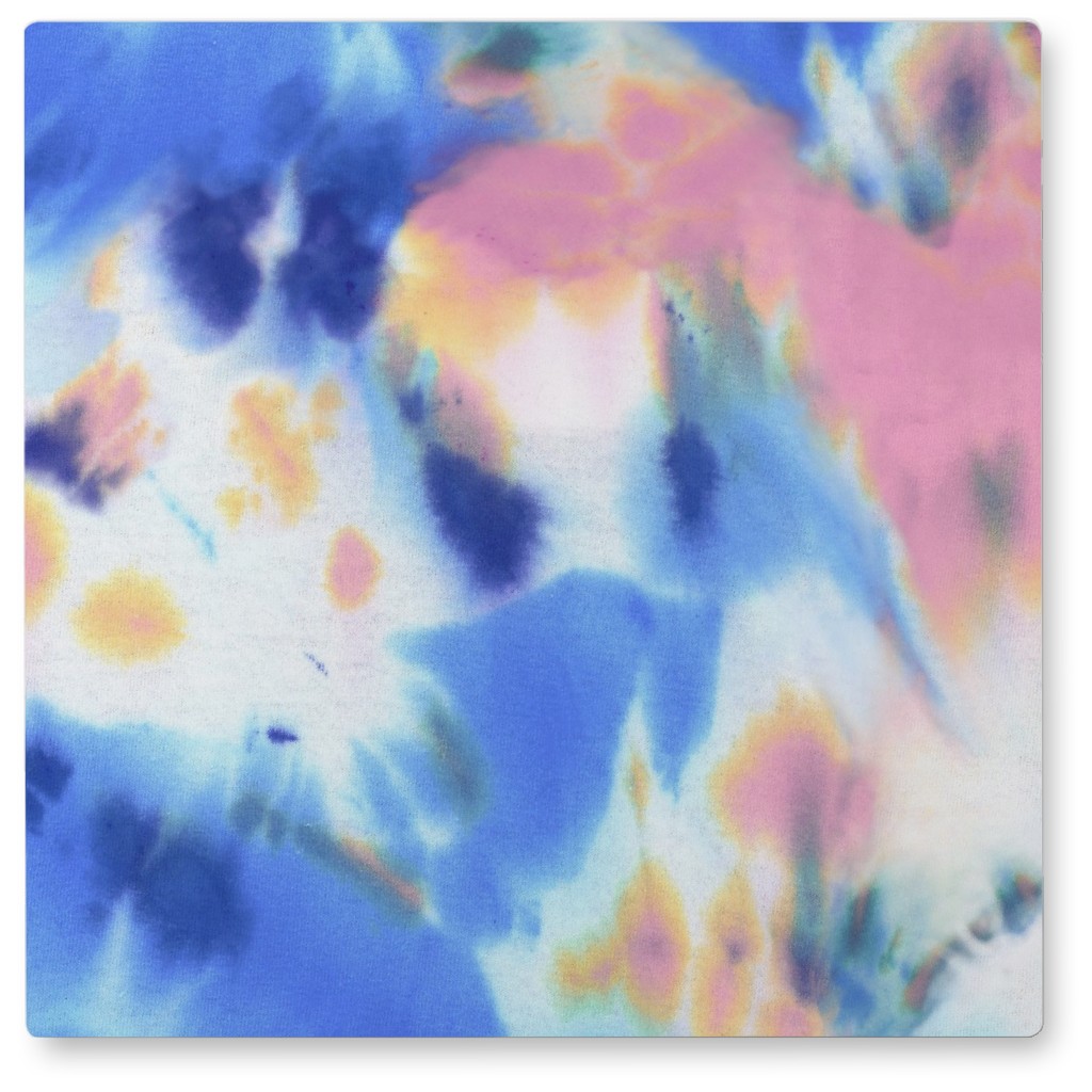 Livs Tie-Dye Photo Tile, Metal, 8x8, Blue, True Blue