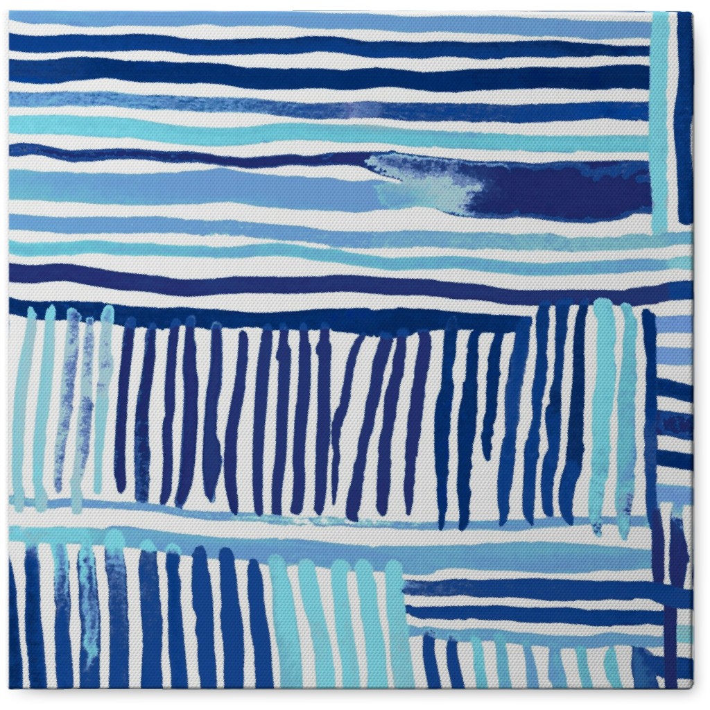 Linear Meditation Photo Tile, Canvas, 8x8, Blue