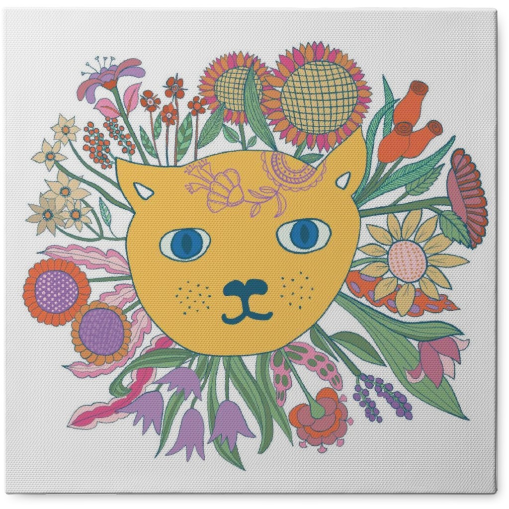 Mandala Cat - Multi Photo Tile, Canvas, 8x8, Multicolor