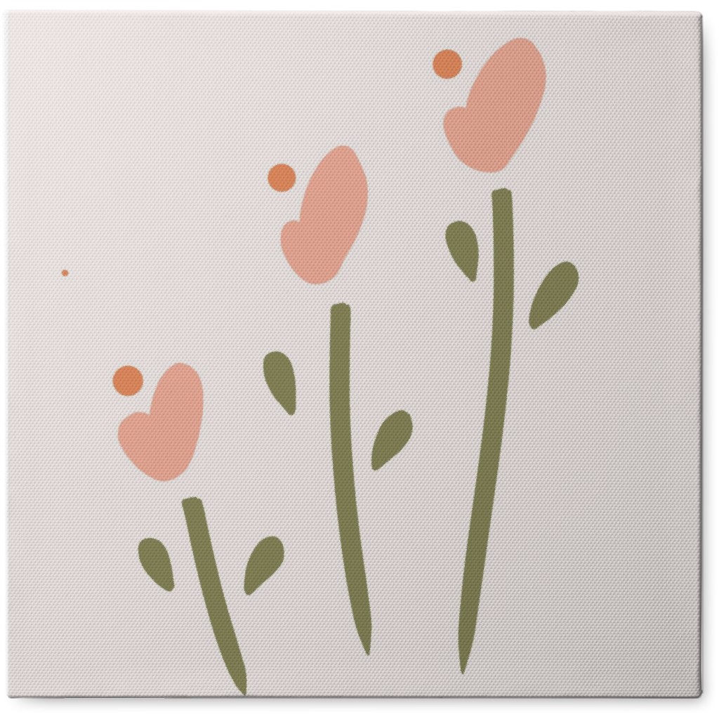 Tulip Wildflowers - Pink Photo Tile, Canvas, 8x8, Pink