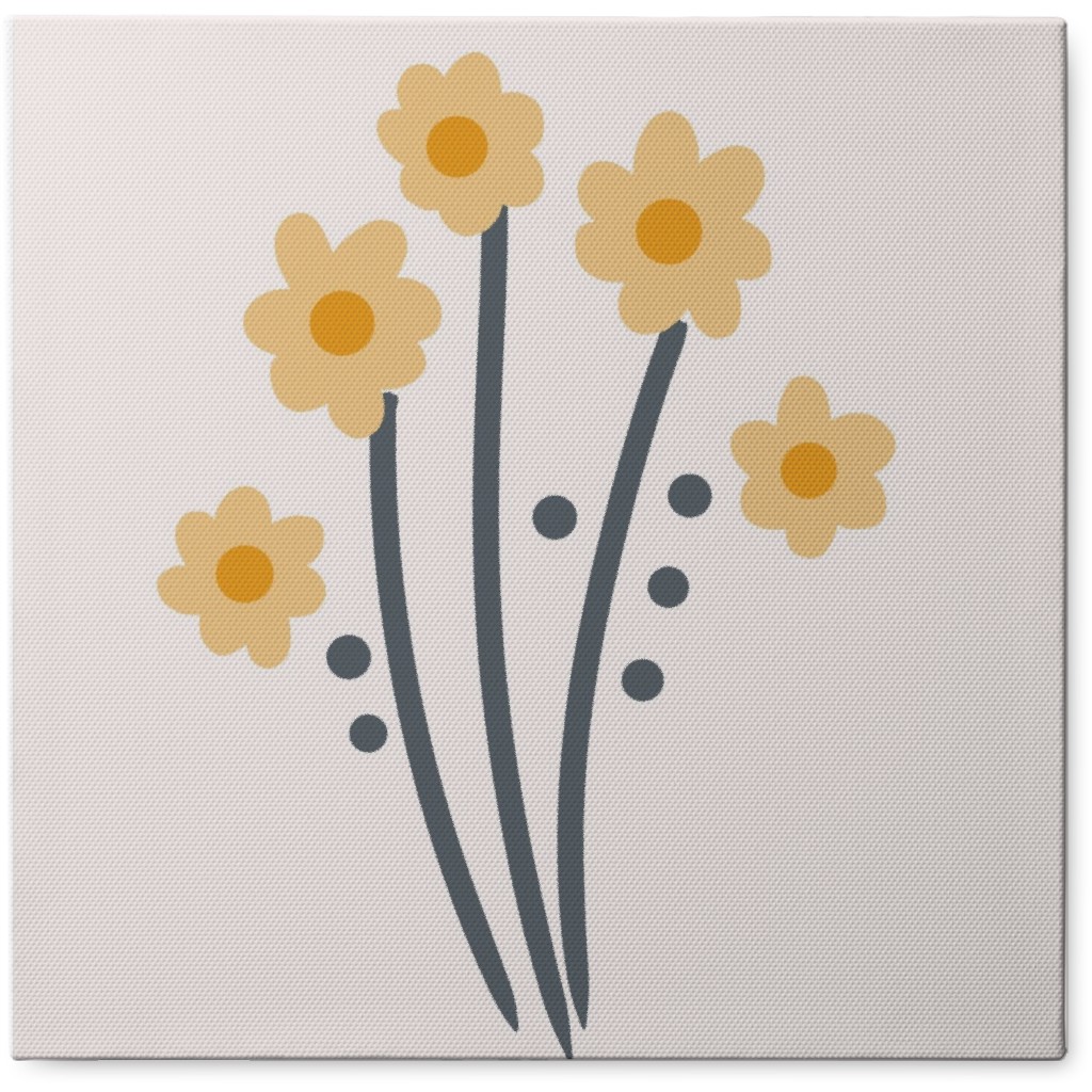 Daffodil Wildflowers - Yellow Photo Tile, Canvas, 8x8, Yellow