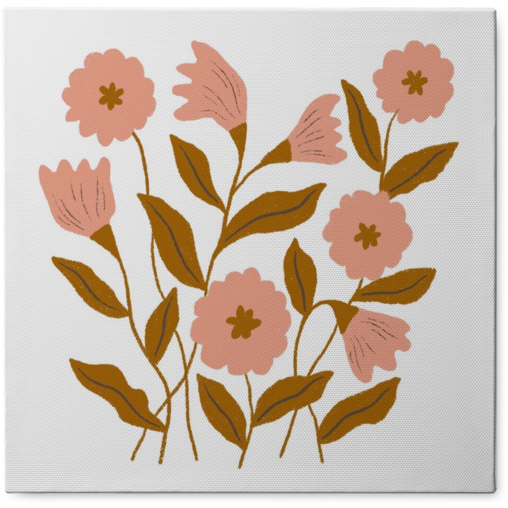 Wildflower Bouquet - Pink Photo Tile, Canvas, 8x8, Pink
