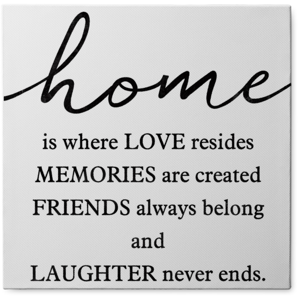 Home Is Where Love Reside Photo Tile, Canvas, 8x8, White