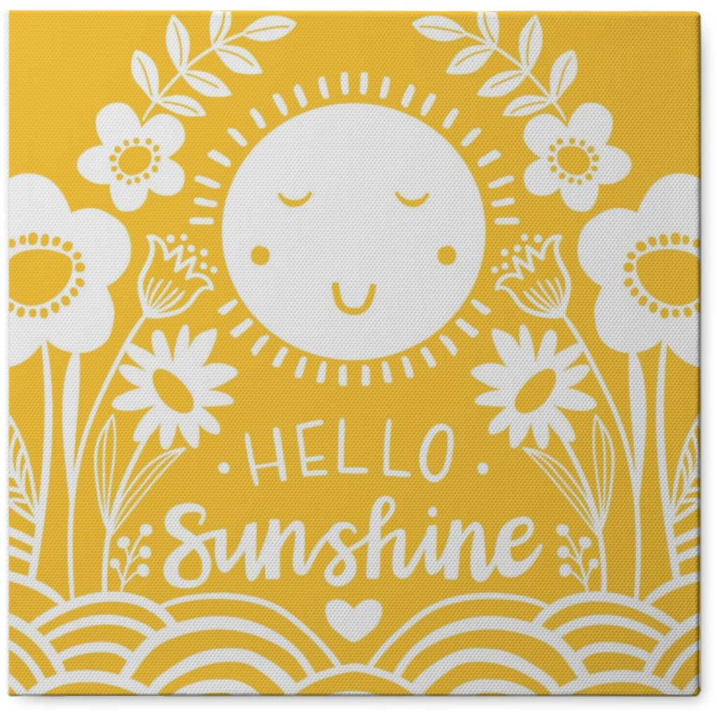 Hello Sunshine - Yellow Photo Tile, Canvas, 8x8, Yellow