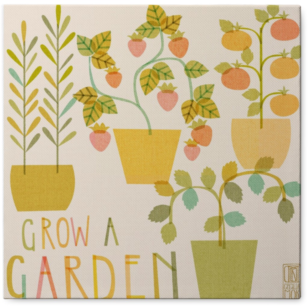 Grow a Garden - Neutral Photo Tile, Canvas, 8x8, Yellow