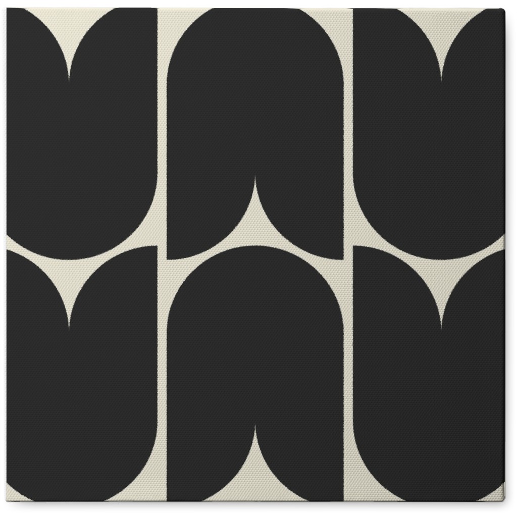 Minimal Geometric Abstract Bauhuas - Neutral Photo Tile, Canvas, 8x8, Black