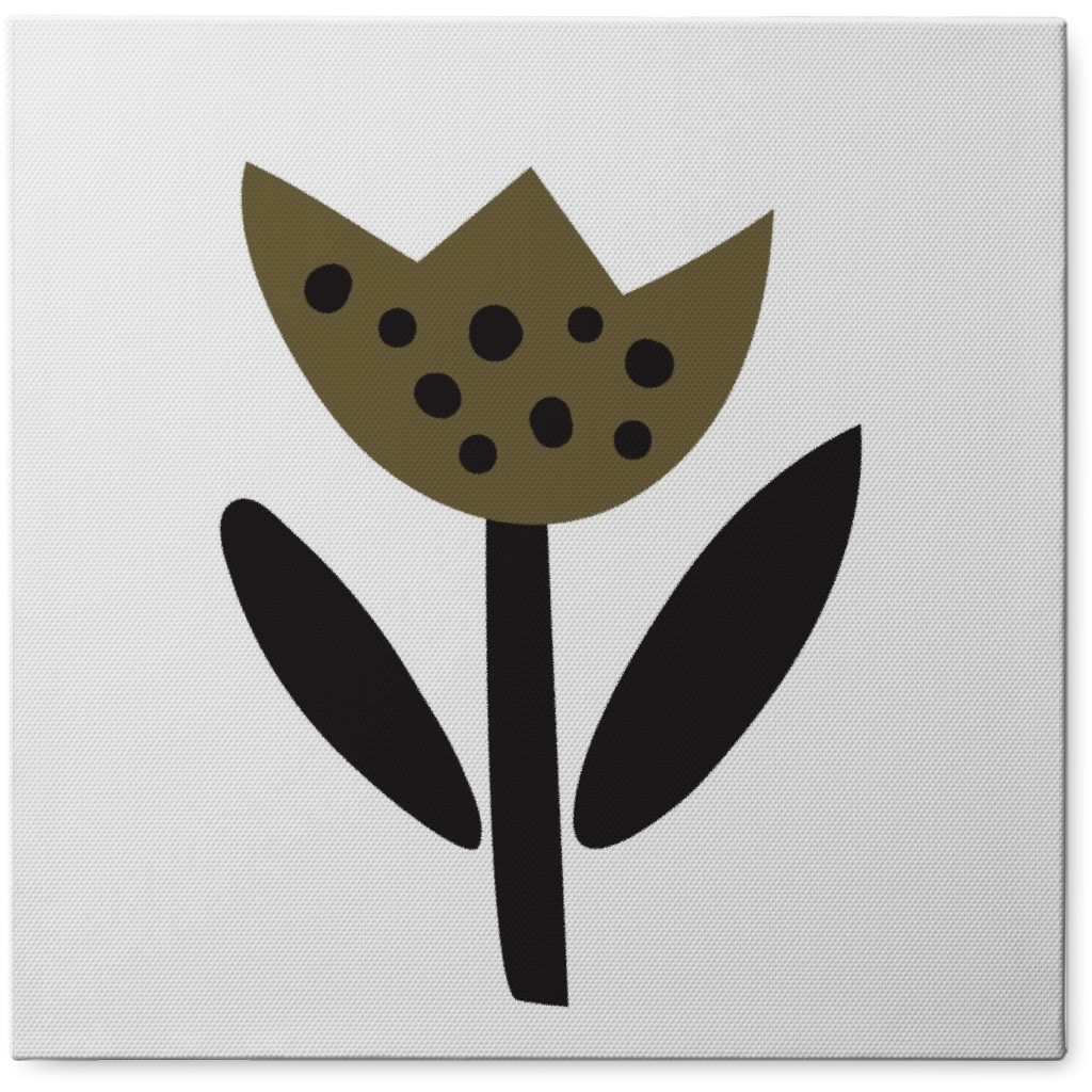 Fun Flower - Green Photo Tile, Canvas, 8x8, Green