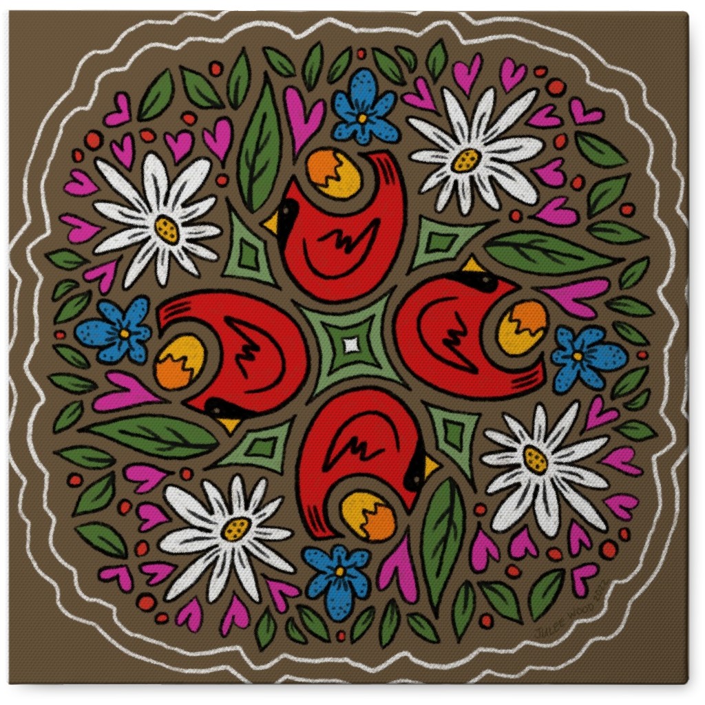 Cardinal Haven - Multi Photo Tile, Canvas, 8x8, Brown