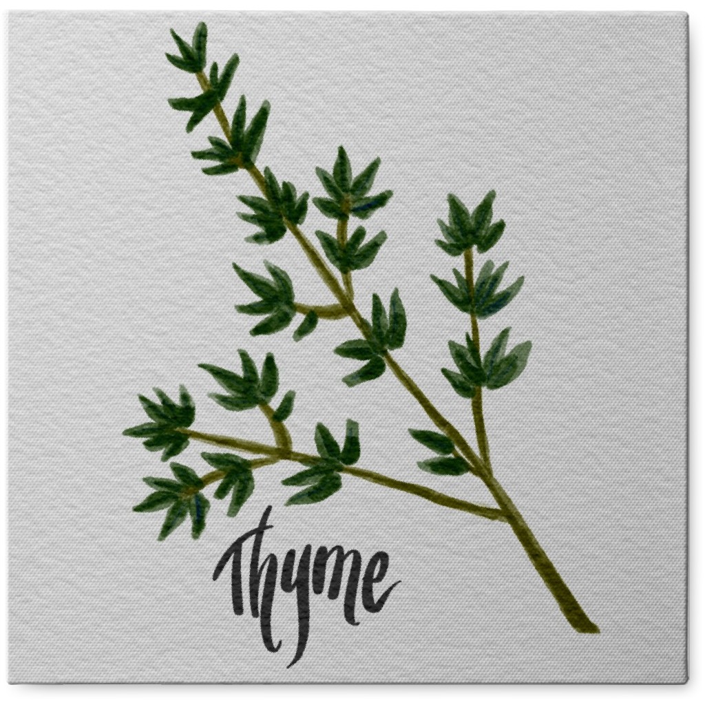 Thyme - Green Photo Tile, Canvas, 8x8, Green