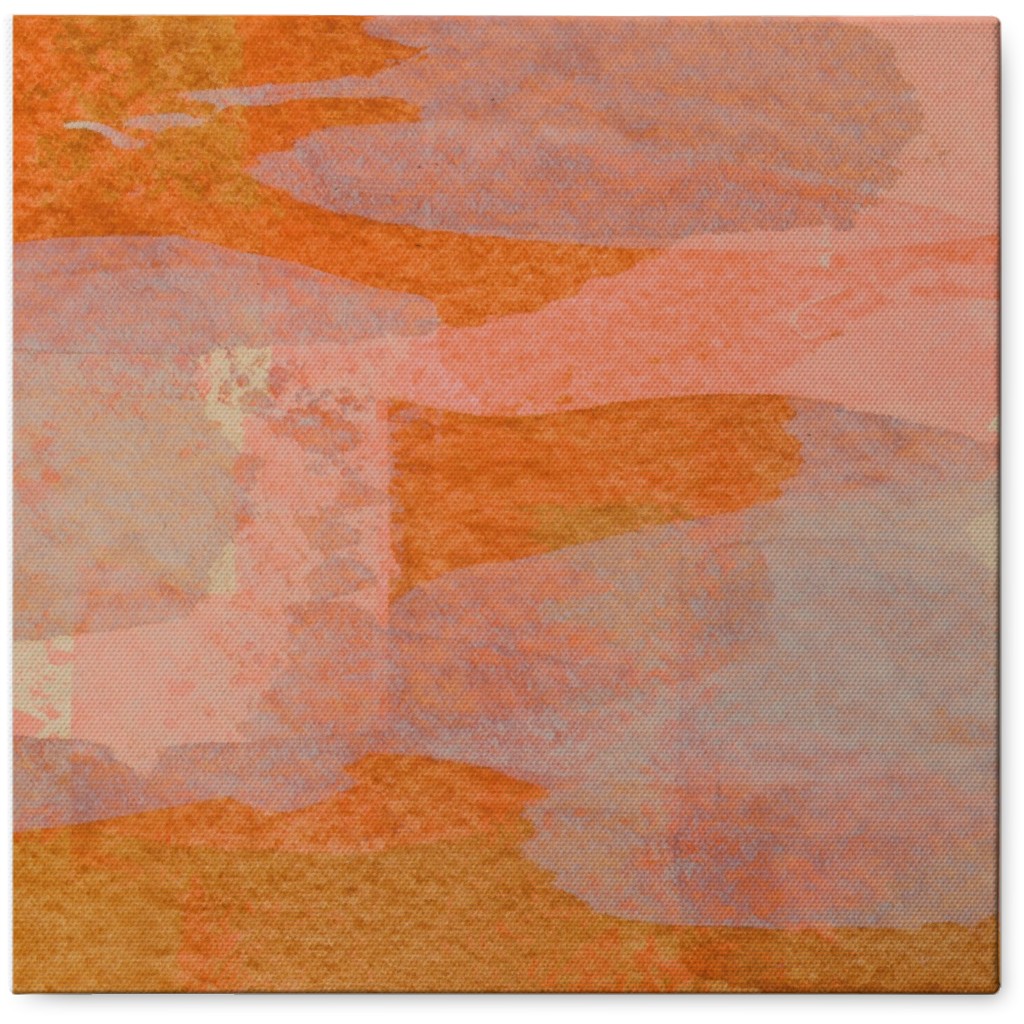 Orange Abstract Brushstrokes Photo Tile, Canvas, 8x8, Orange