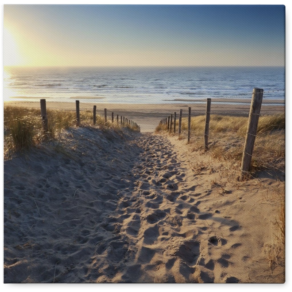 Beach Pathway Photo Tile, Canvas, 8x8, Blue
