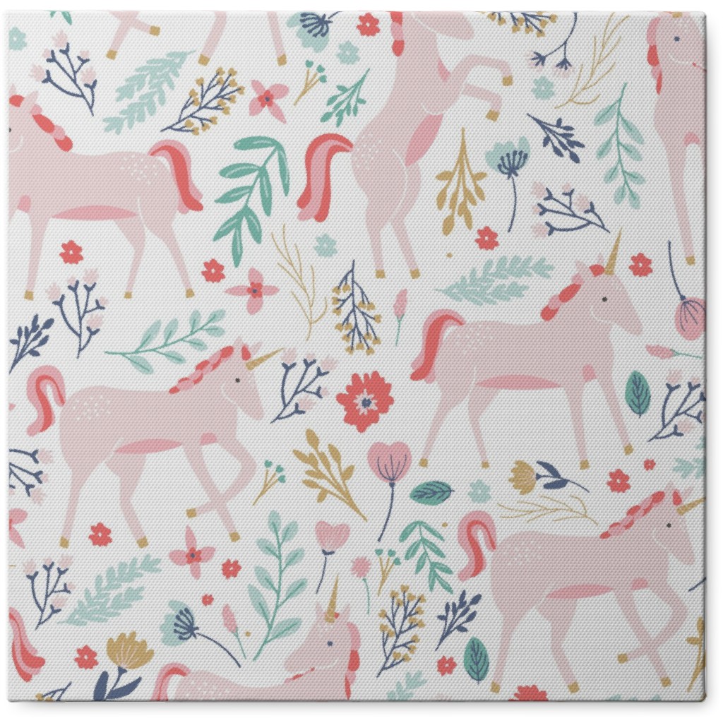Unicorn Fields Photo Tile, Canvas, 8x8, Pink