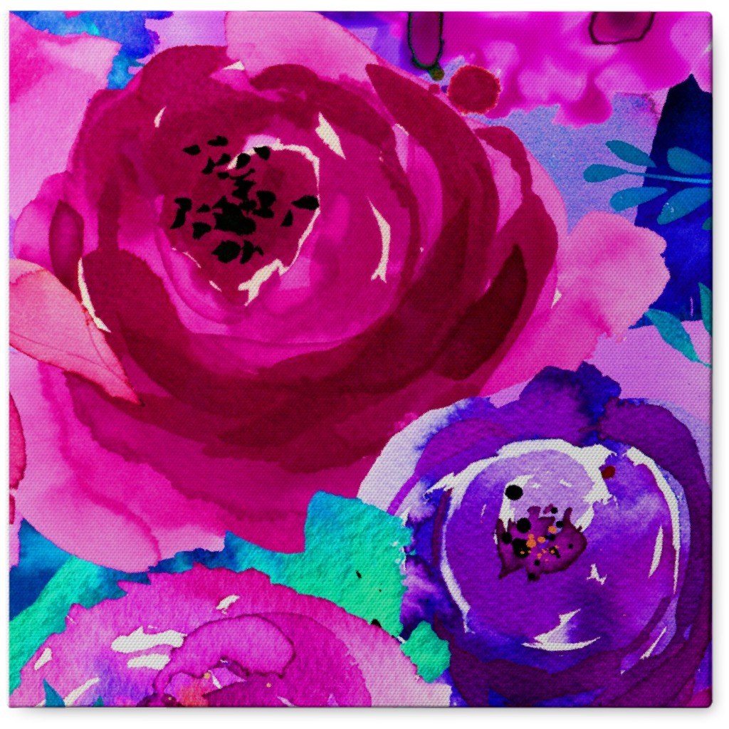 Happily Ever After Boho - Aqua Hues Photo Tile, Canvas, 8x8, Pink