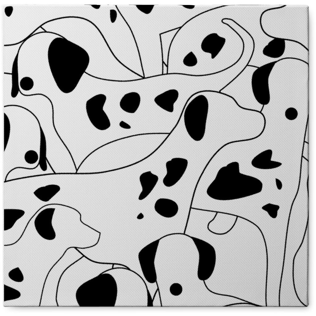 Dalmation Print Photo Tile, Canvas, 8x8, Black