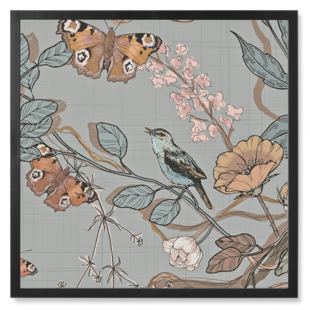 Naturalist - Antoinette Photo Tile, Black, Framed, 8x8, Gray