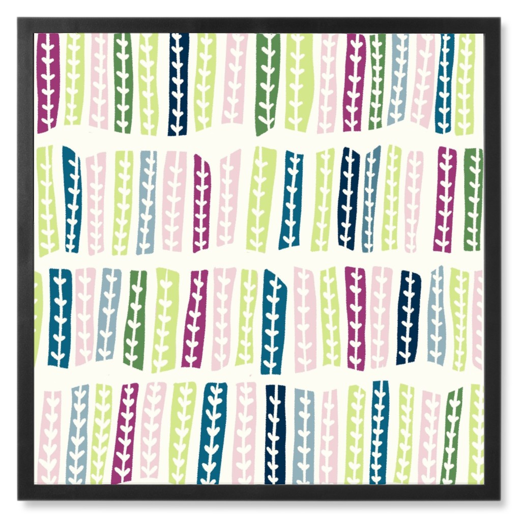 Spring Blocks - Multi Photo Tile, Black, Framed, 8x8, Multicolor