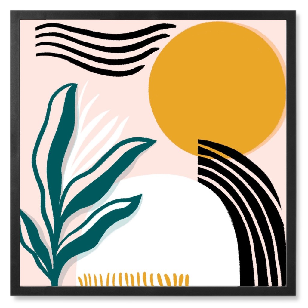 Abstrast Land - Earth Tones Photo Tile, Black, Framed, 8x8, Multicolor