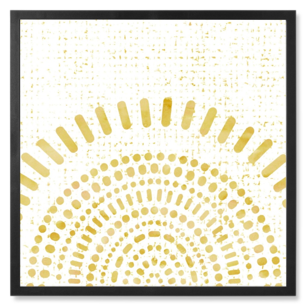 Rising Sun Photo Tile, Black, Framed, 8x8, Yellow