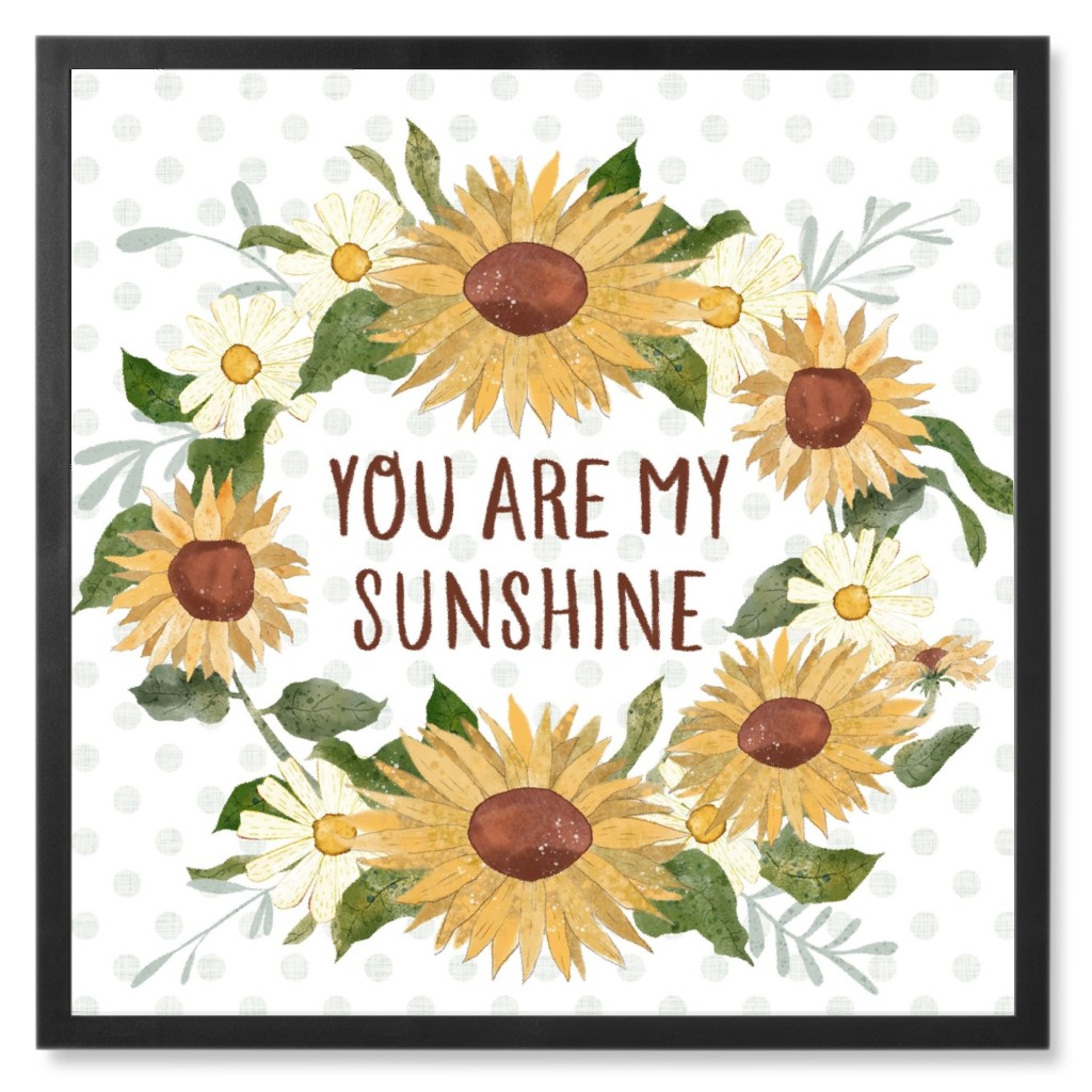 You Are My Sunshine - Yellow Photo Tile, Black, Framed, 8x8, Yellow, Classic Yellow