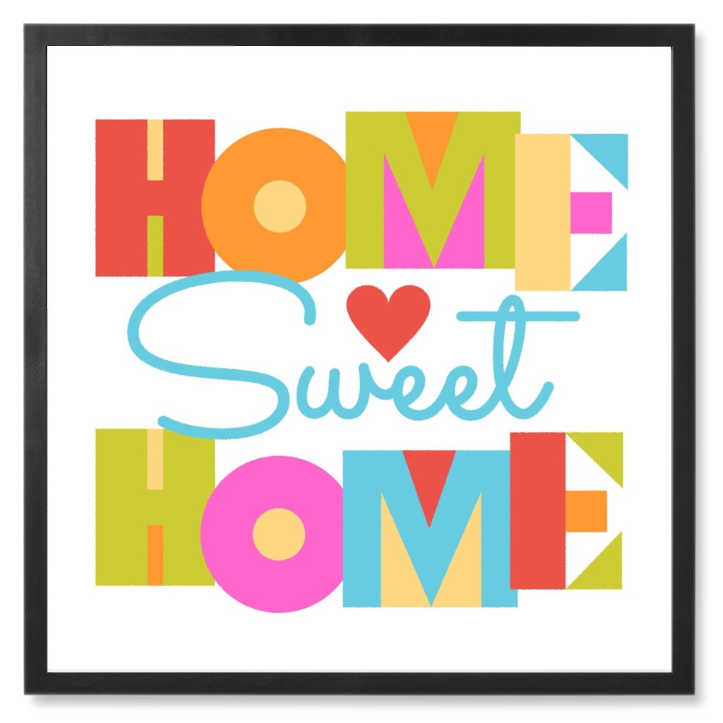 Home Sweet Home - Multi Photo Tile, Black, Framed, 8x8, Multicolor