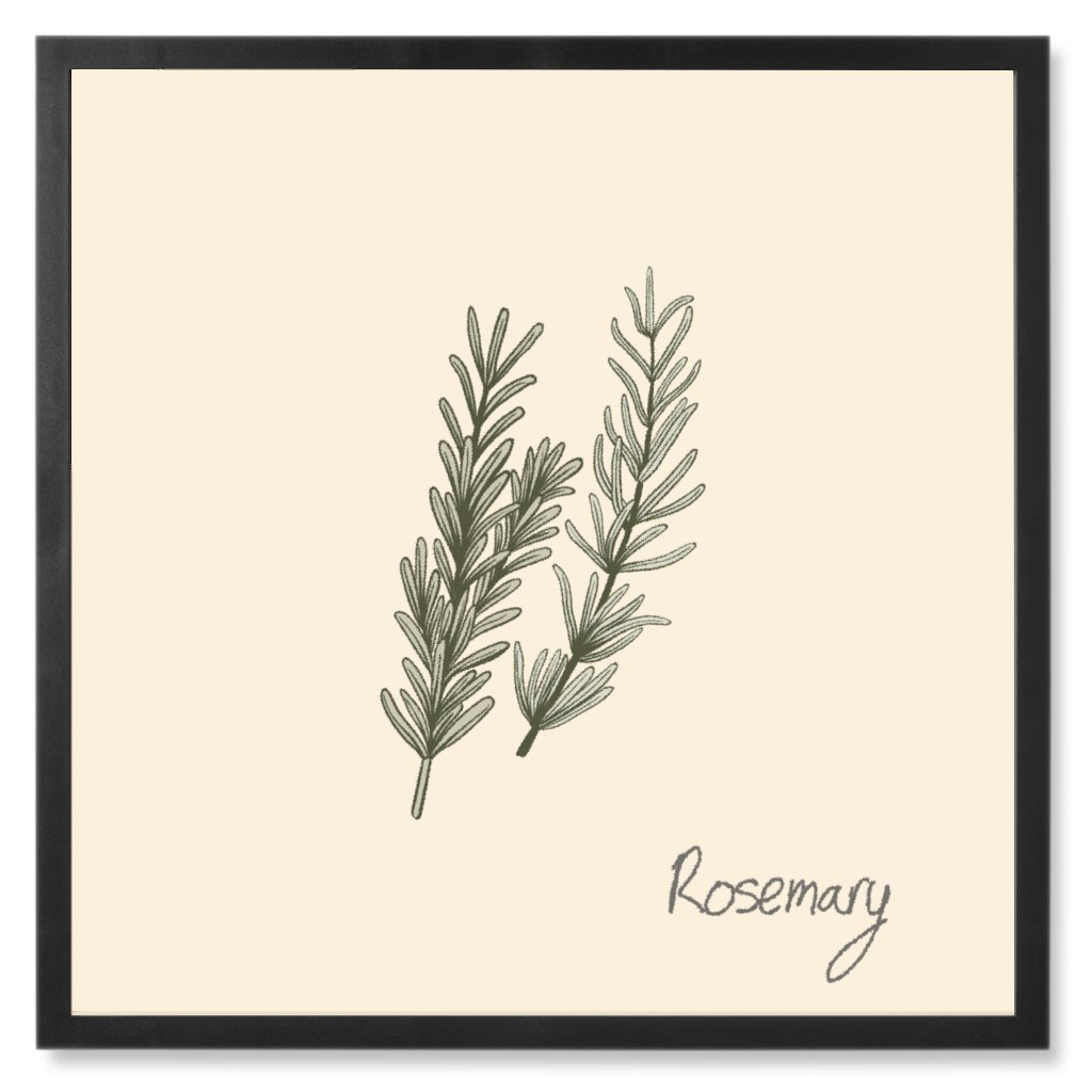 Rosemary - Neutral Photo Tile, Black, Framed, 8x8, Beige, Pearl