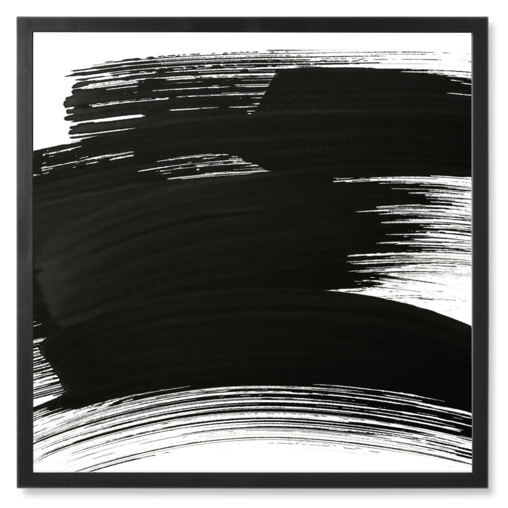 Black Smudges Photo Tile, Black, Framed, 8x8, Black