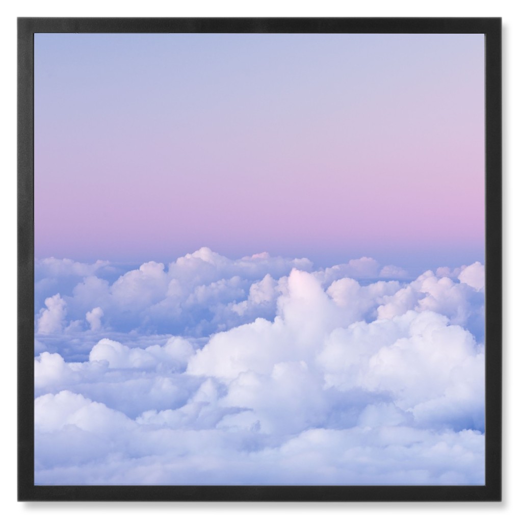 Pink Clouds Photo Tile, Black, Framed, 8x8, Purple