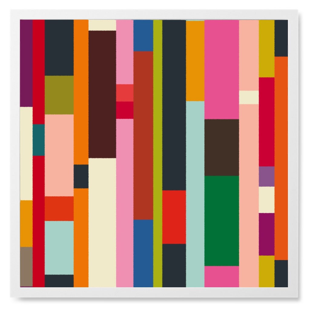 Solid Scraps - Multi Photo Tile, White, Framed, 8x8, Multicolor