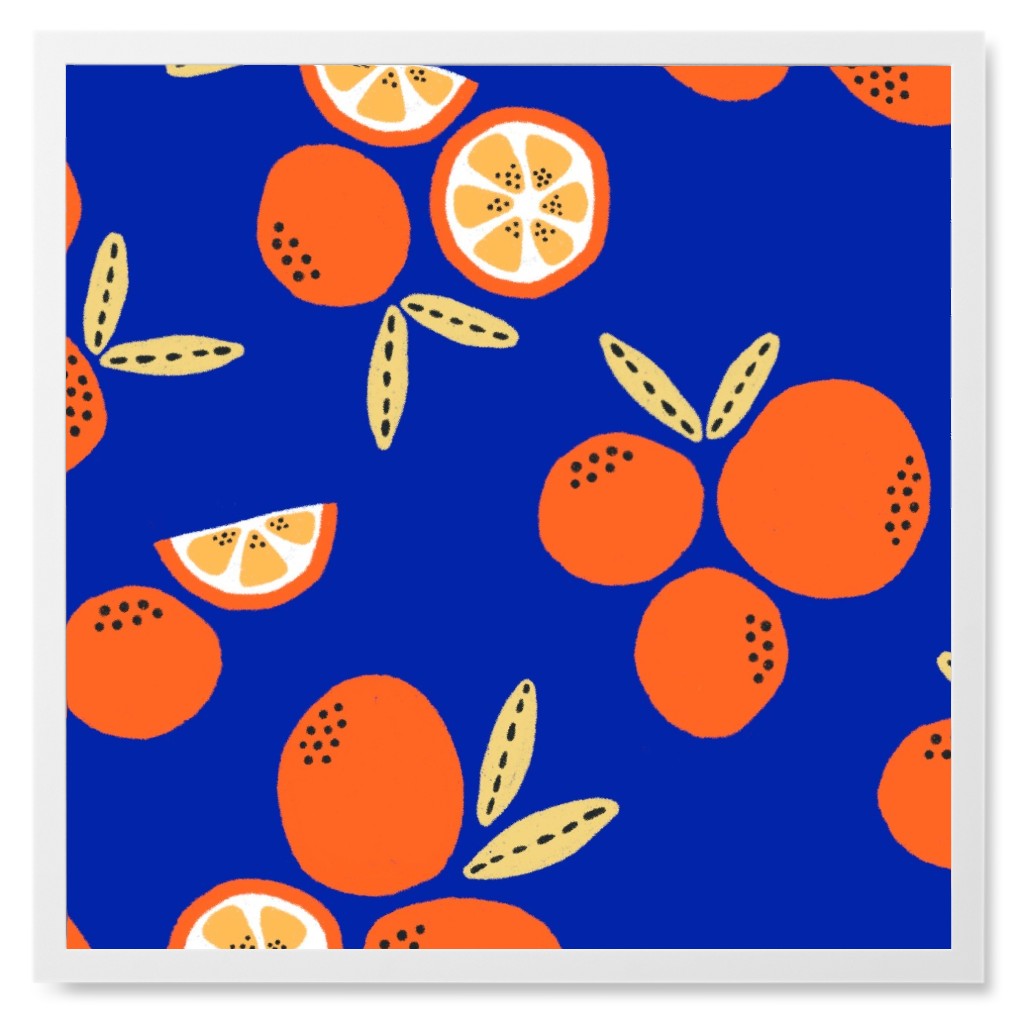 Clemantine - Blue Photo Tile, White, Framed, 8x8, Blue, True Blue