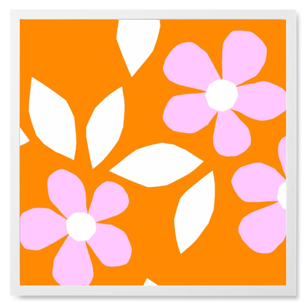 Bloom Happy Floral - Multi Photo Tile, White, Framed, 8x8, Pink