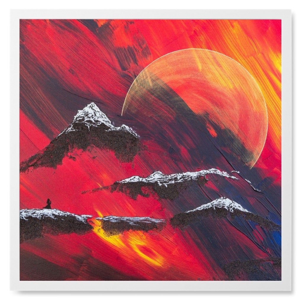 Ascend Your Inner Volcano - Red Photo Tile, White, Framed, 8x8, Red