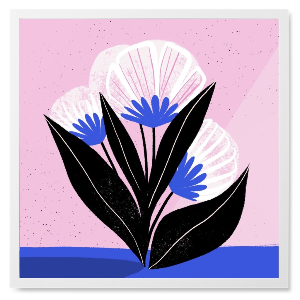 Phantom Flowers - Multi Photo Tile, White, Framed, 8x8, Multicolor