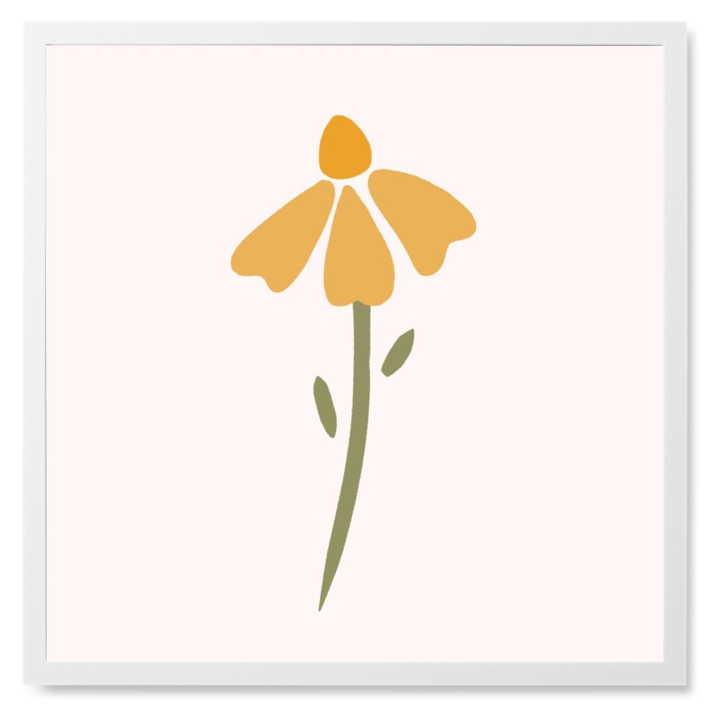 Black Eyed Susan Wildflowers - Yellow Photo Tile, White, Framed, 8x8, Yellow
