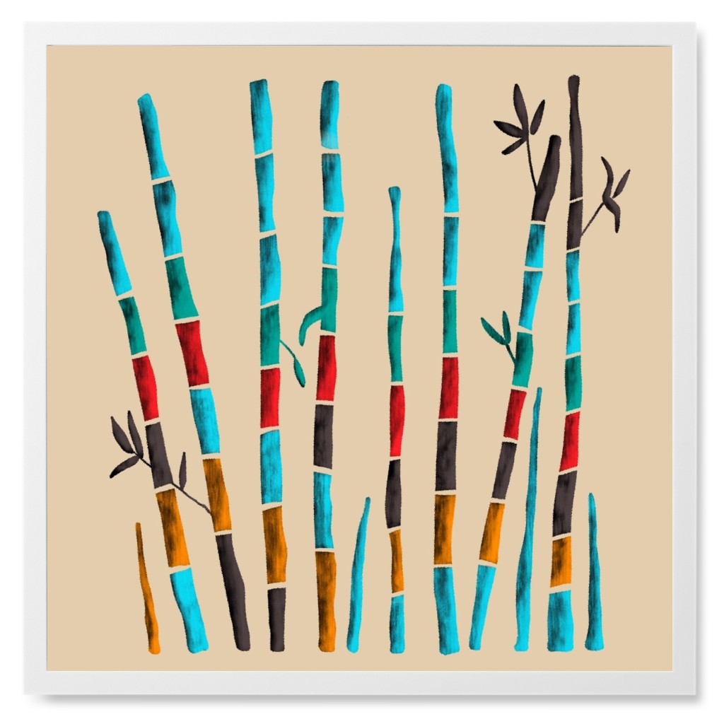 Colorful Bamboo - Multi Photo Tile, White, Framed, 8x8, Multicolor