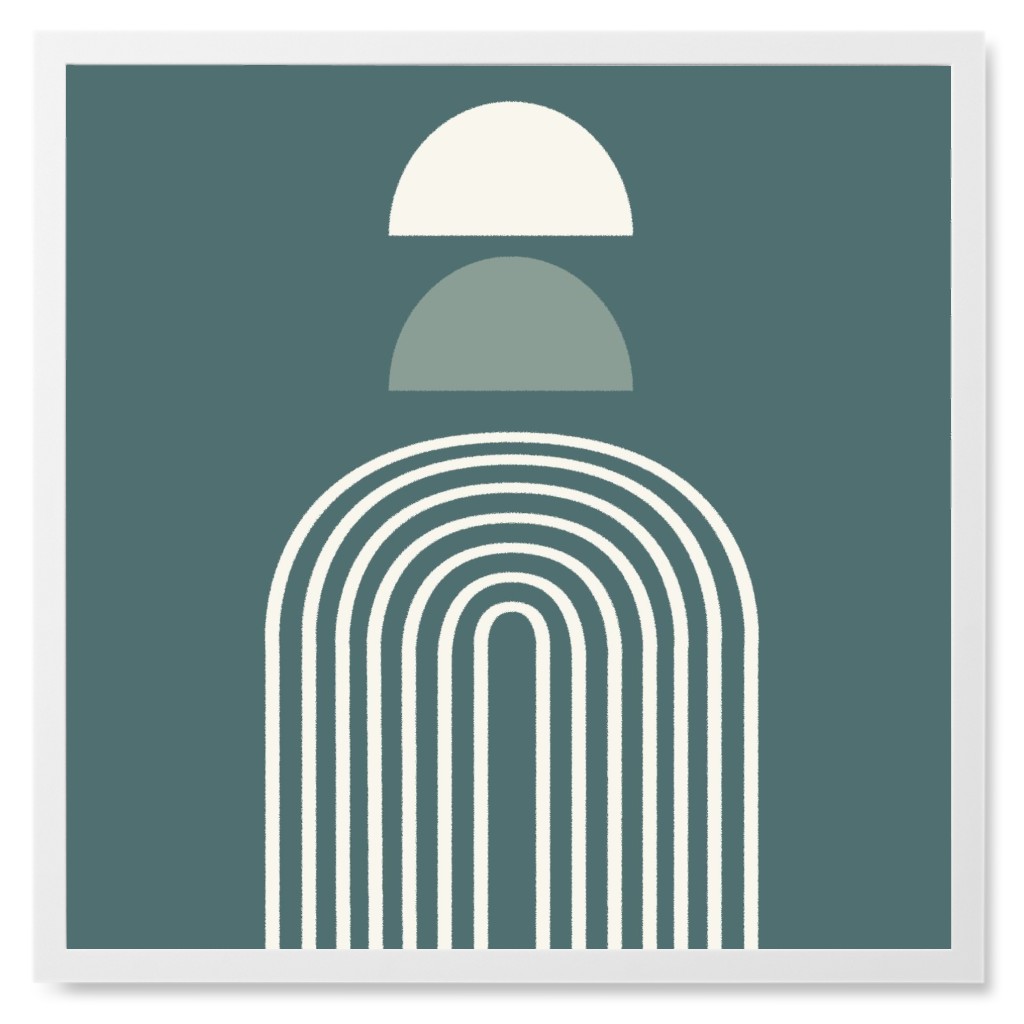 Rise Above Lagoon - Green and Ivory Photo Tile, White, Framed, 8x8, Green, Classic Green