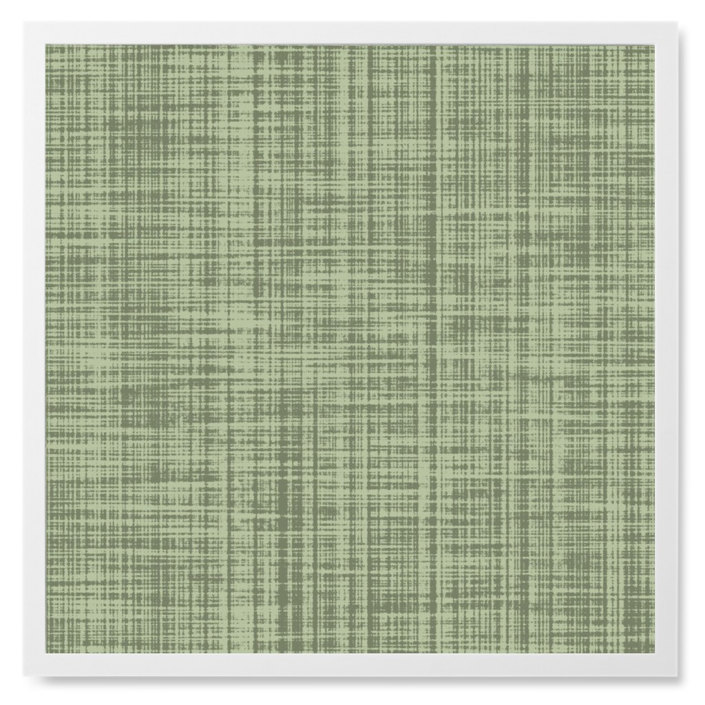 Linen Luxe Photo Tile, White, Framed, 8x8, Green, Mantis