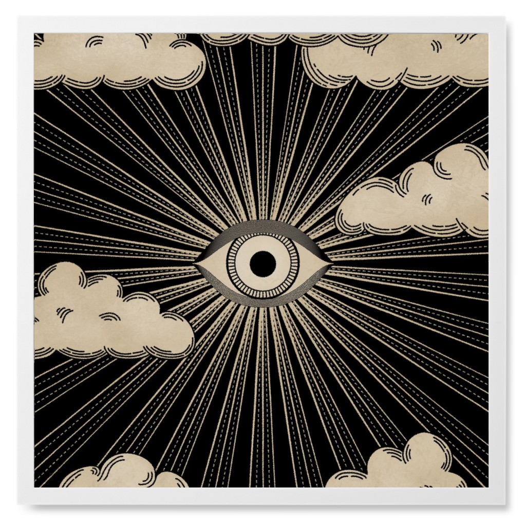 Eye Scene Photo Tile, White, Framed, 8x8, Black, Rich Black
