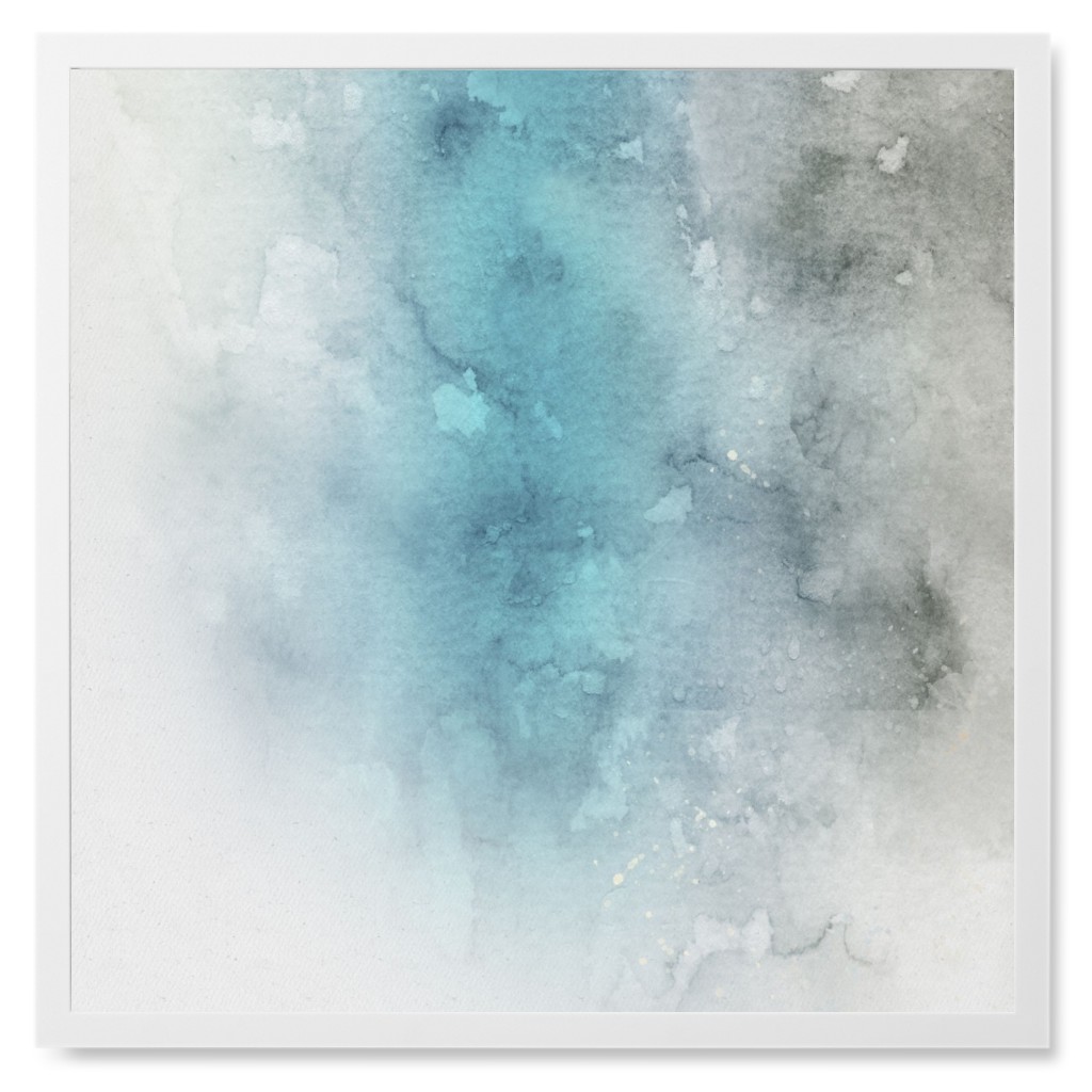 Blue Star Dust Photo Tile, White, Framed, 8x8, Blue
