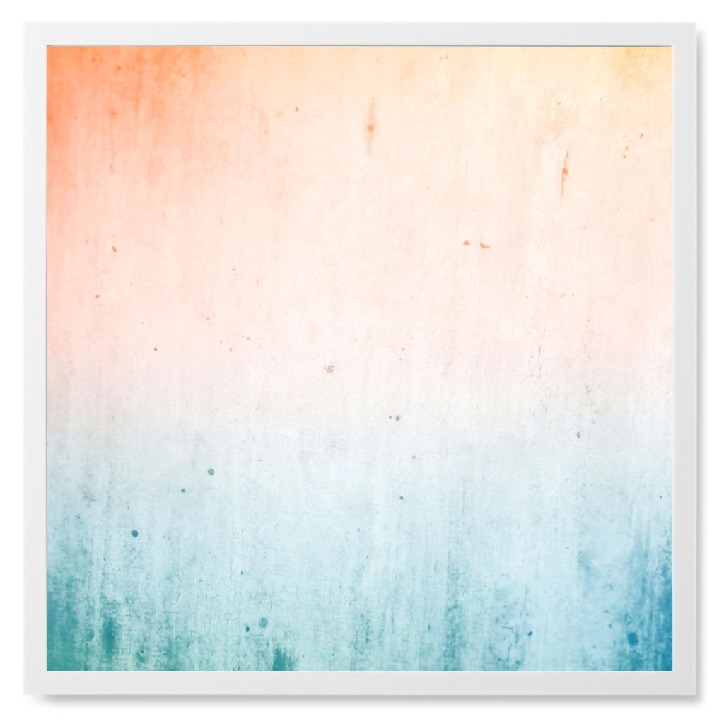 Ombre Rain Painting Photo Tile, White, Framed, 8x8, Multicolor