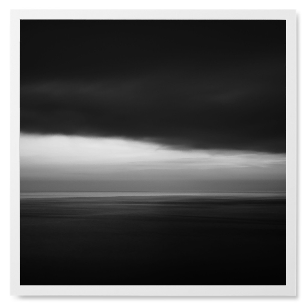 Dark Clouds Hanging Photo Tile, White, Framed, 8x8, Black, Black