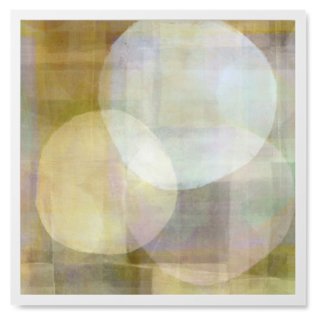 Green Wash Shapes Photo Tile, White, Framed, 8x8, Multicolor