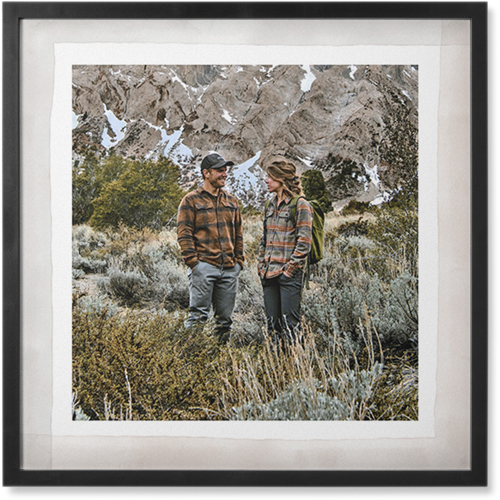 Washed Border Photo Tile, Black, Framed, 8x8, Gray, gray