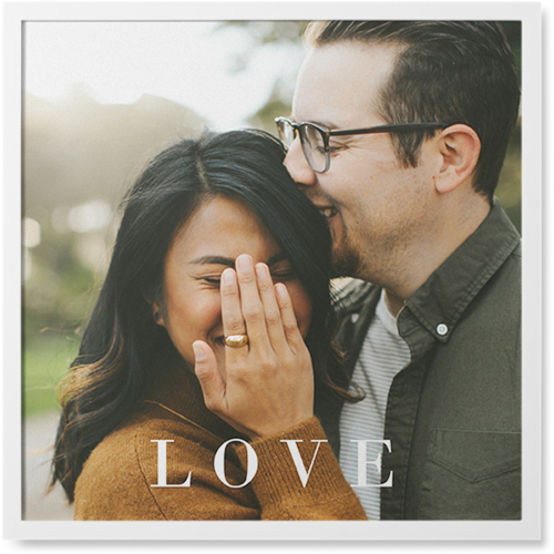 Absolute Love Photo Tile, White, Framed, 8x8, White, white