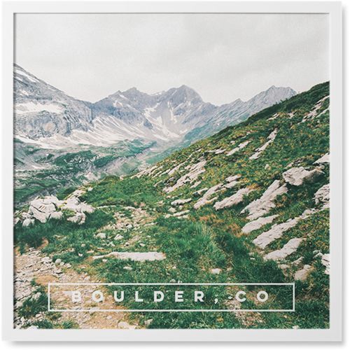 On the Go Photo Tile, White, Framed, 8x8, White