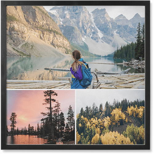 Three Piece Photo Tile, Black, Framed, 8x8, Multicolor