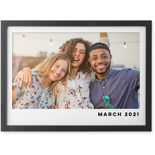 Minimal Border Photo Tile, Black, Framed, 5x7, White, white