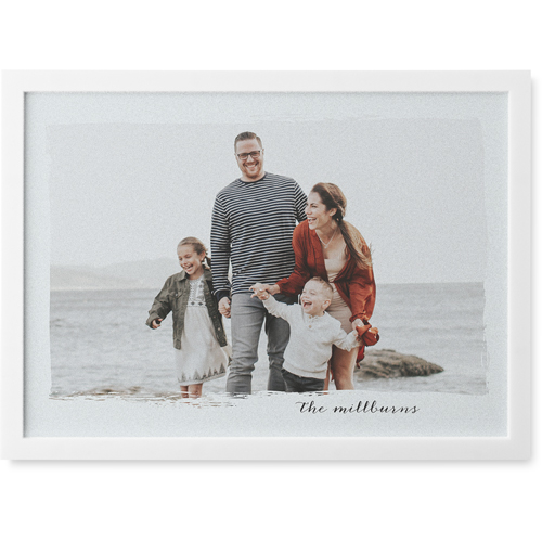 Airy Border Photo Tile, White, Framed, 5x7, Gray, air
