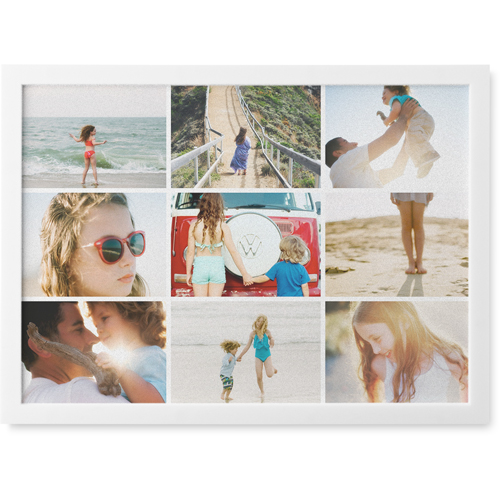 Nine Squared Photo Tile, White, Framed, 5x7, Multicolor